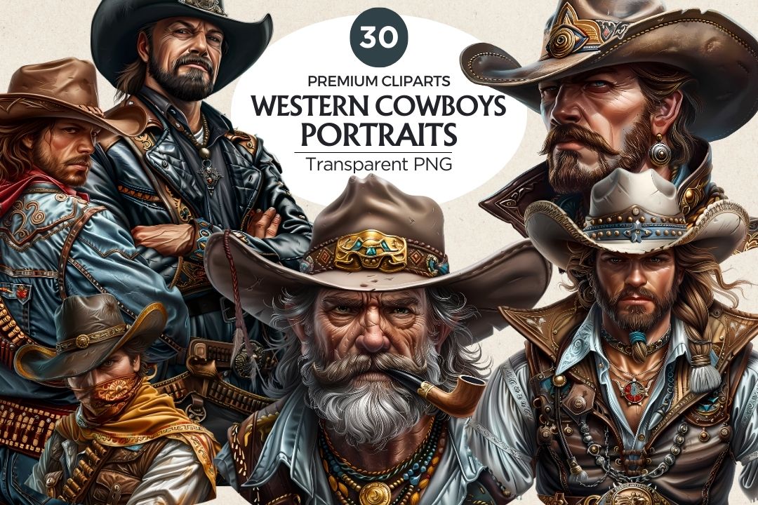 Western Cowboy Clipart PNG Bundle - American Pride PNG