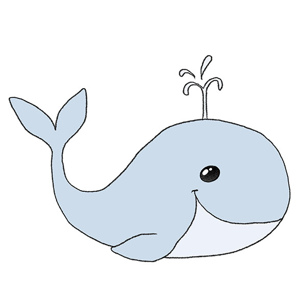 whale drawing for kids