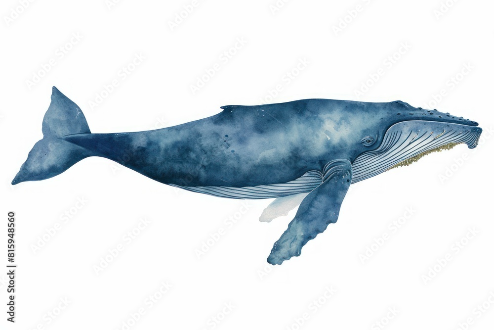The majestic mystical blue watercolor whale illustration inspired ...