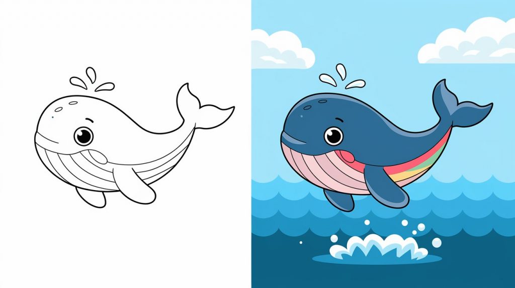 whale pictures to color