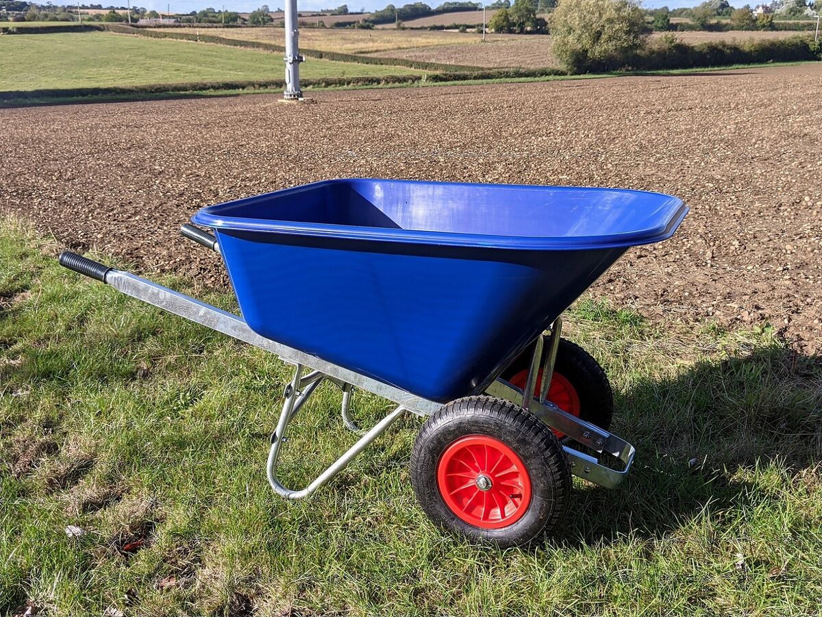 200L SCHUBKARRE stabil Garten zweiradige Schubkarre groß 200 Liter blau groß