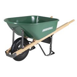 Masterforce® Steel Wheelbarrow with Hardwood Handle - 6 cu.ft.