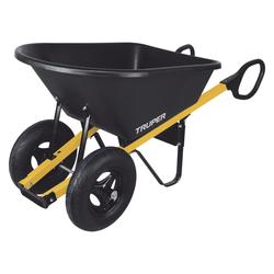 Truper® Poly 2-Wheel Wheelbarrow with Ergo Grips Steel Handle - 6 cu.ft.