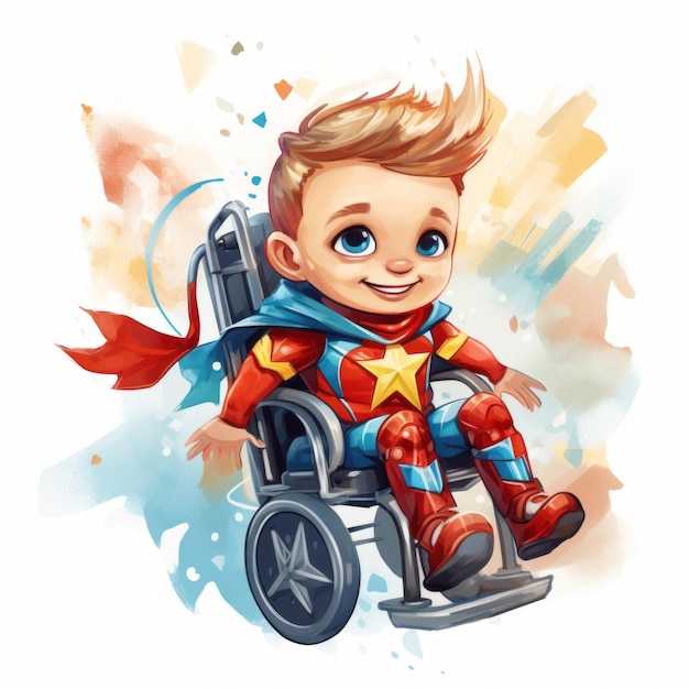 wheelchair superhero cliparts