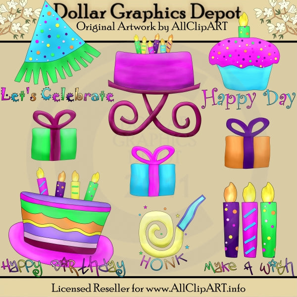 whimsical birthday cliparts