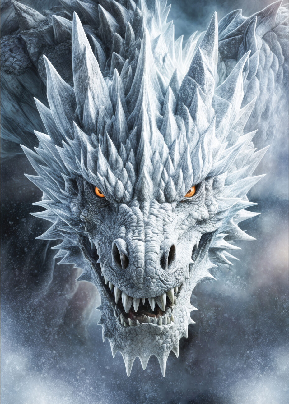Kunstdruck White dragon, epic fantasy | Poster, Wandbilder und ...