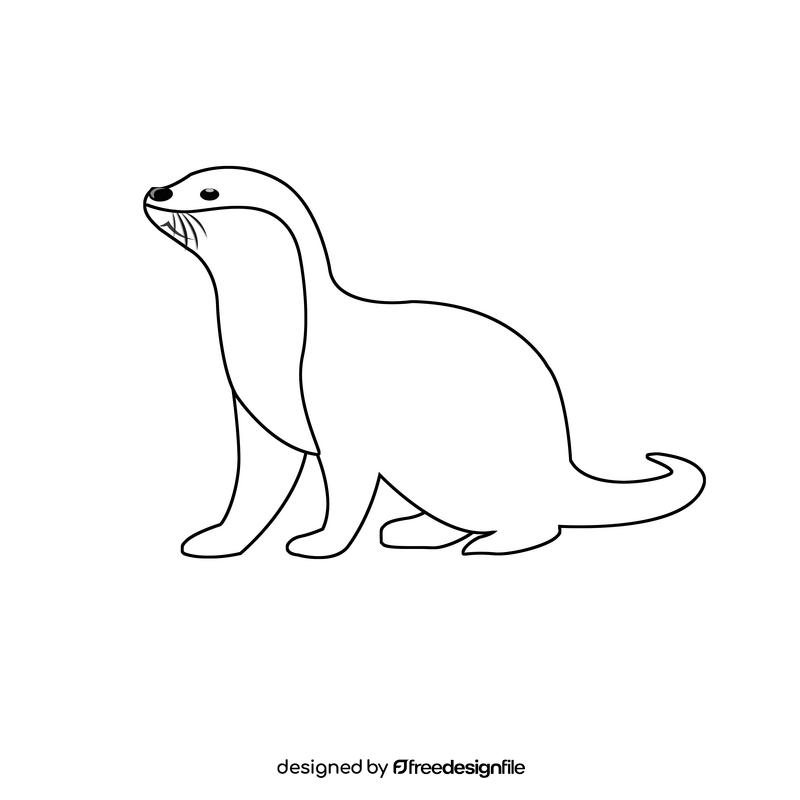 Otter black and white clipart free download