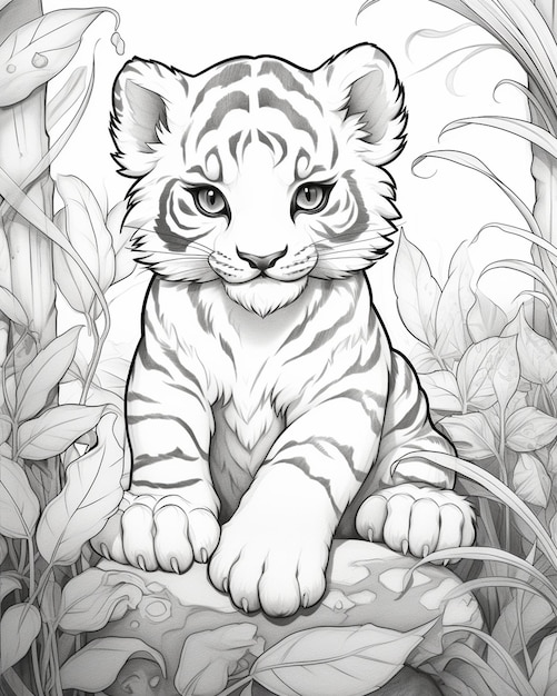 white tiger coloring pages