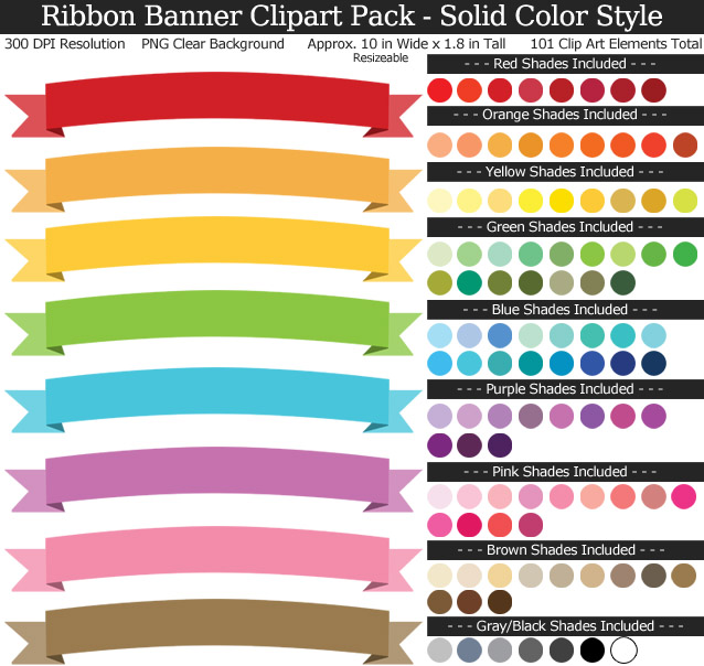 Ribbon Banner Clipart Pack