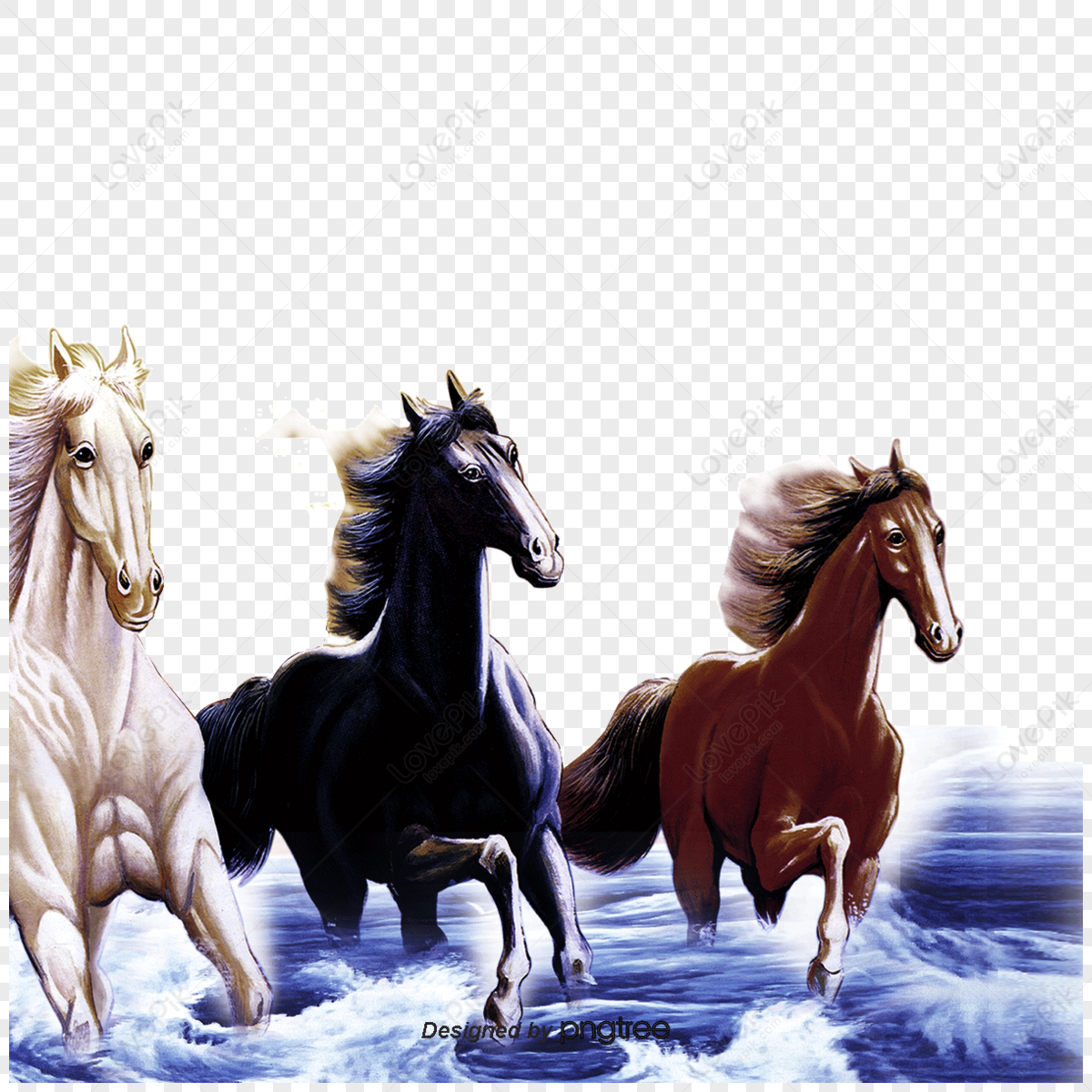 Wild Horses Running onxmas Clipart Seven