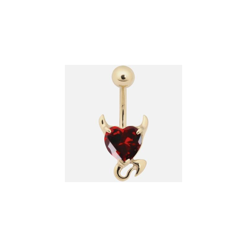 Wildcat - steel zirconline crystal devil heart banabell gold/red, 14,99 €