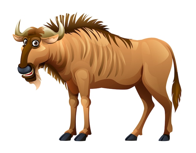 Premium Vector | Wildebeest cartoon vector illustration isolated ...