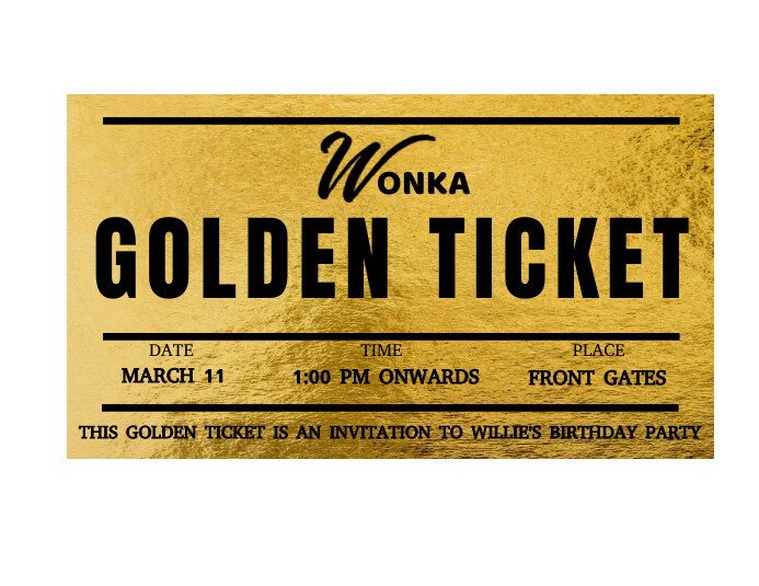 wonka golden ticket-Vorlage | PosterMyWall