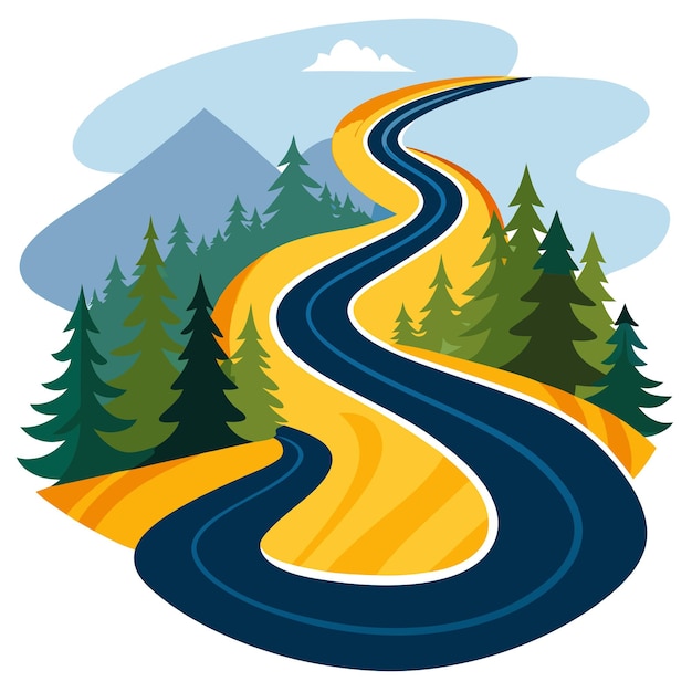 winding road clipart