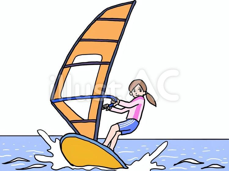 Free Vectors | Windsurfing illustration