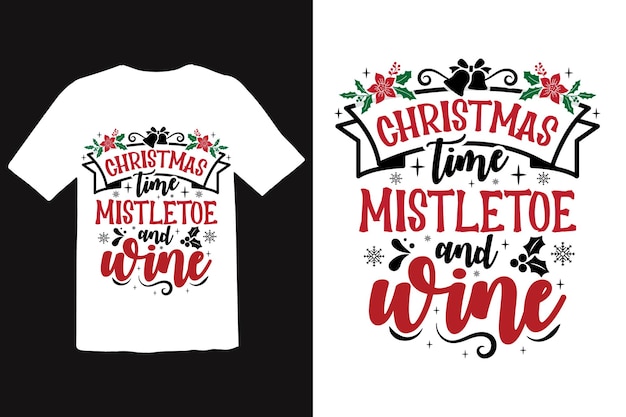 Premium Vector | Christmas Typography, Santa Wine, T-Shirt Vector