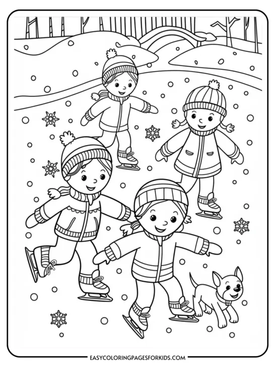 Winter Coloring Pages (4 Free Printable Pages) - Easy Coloring ...