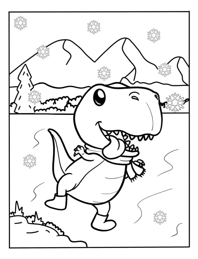 Coloring Pages of Winter - Dinosaur Pictures To Color - Printable ...
