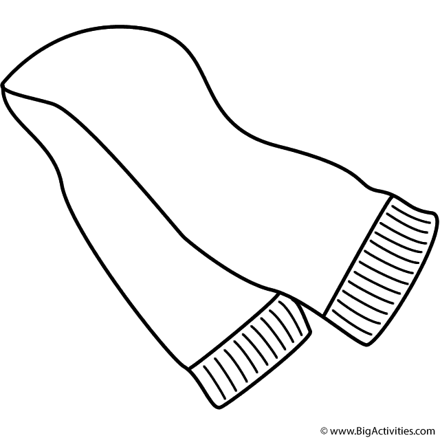 Scarf - Coloring Page (Clothing)
