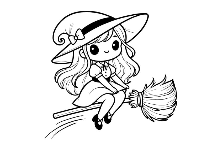 Witch Coloring Pages | Free, Printable Witch Coloring Sheets
