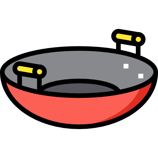 Wok Detailed Straight Lineal color icon | clipart library