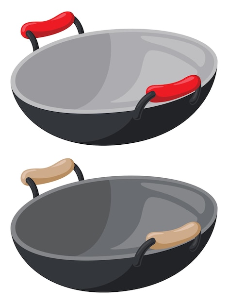 Wok Pfanne-Vektoren und -Illustrationen zum kostenlosen Download ...