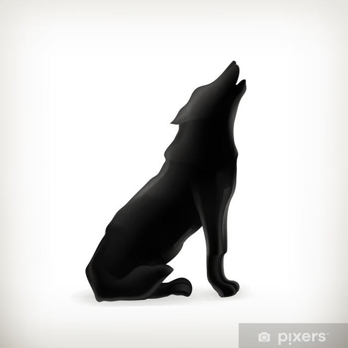 Fototapete Wolf Silhouette - PIXERS.DE