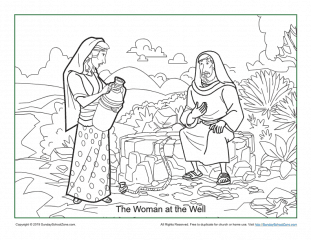 woman at the well coloring page