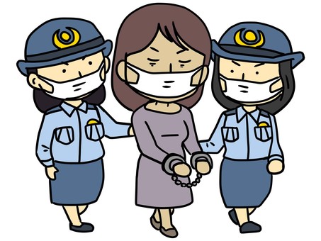 woman being arrested clipart