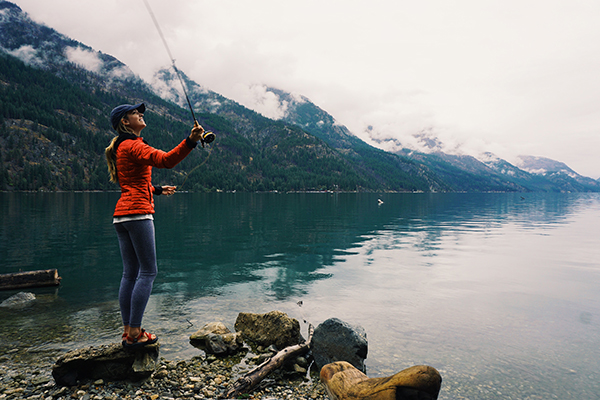 woman fishings