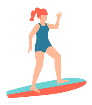 woman surfing cliparts