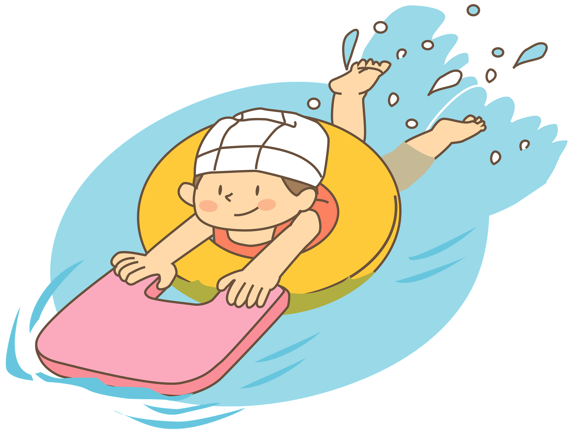 Girl is Swimming with Floaties - Free vector clipart images on ...
