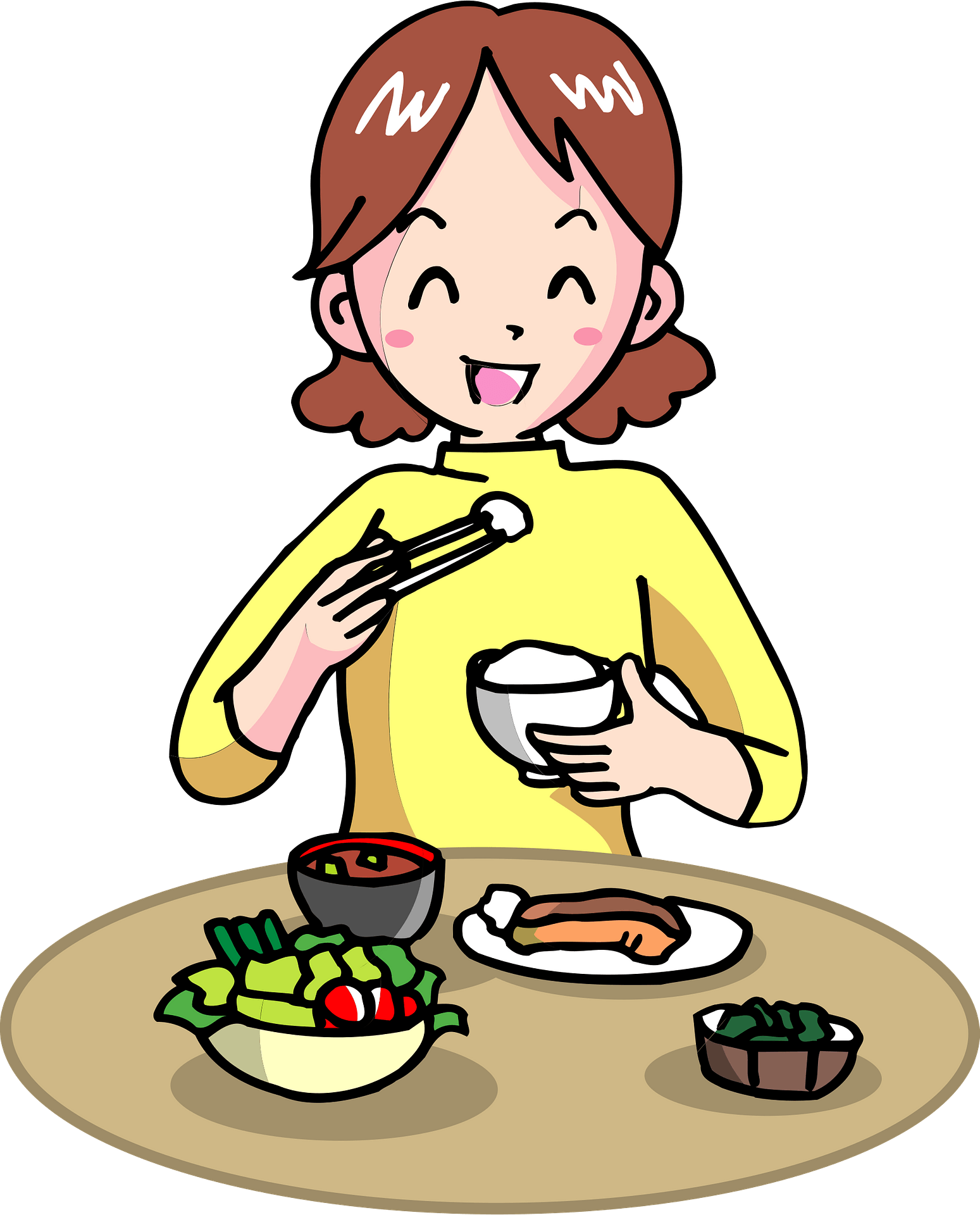 women eating cliparts