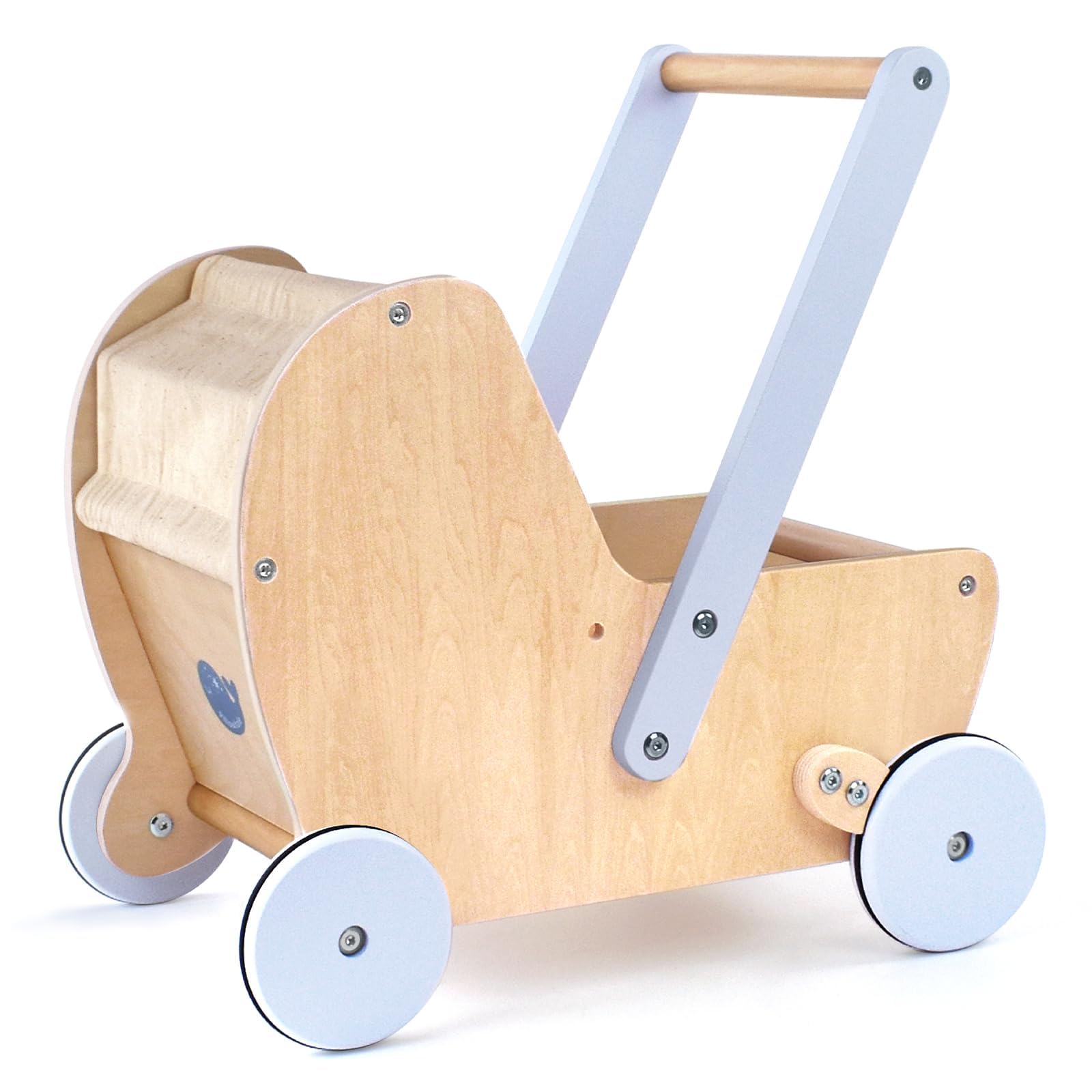 Amazon.com: Pillowhale Wooden Baby Doll Pram Stroller,Wooden Baby ...