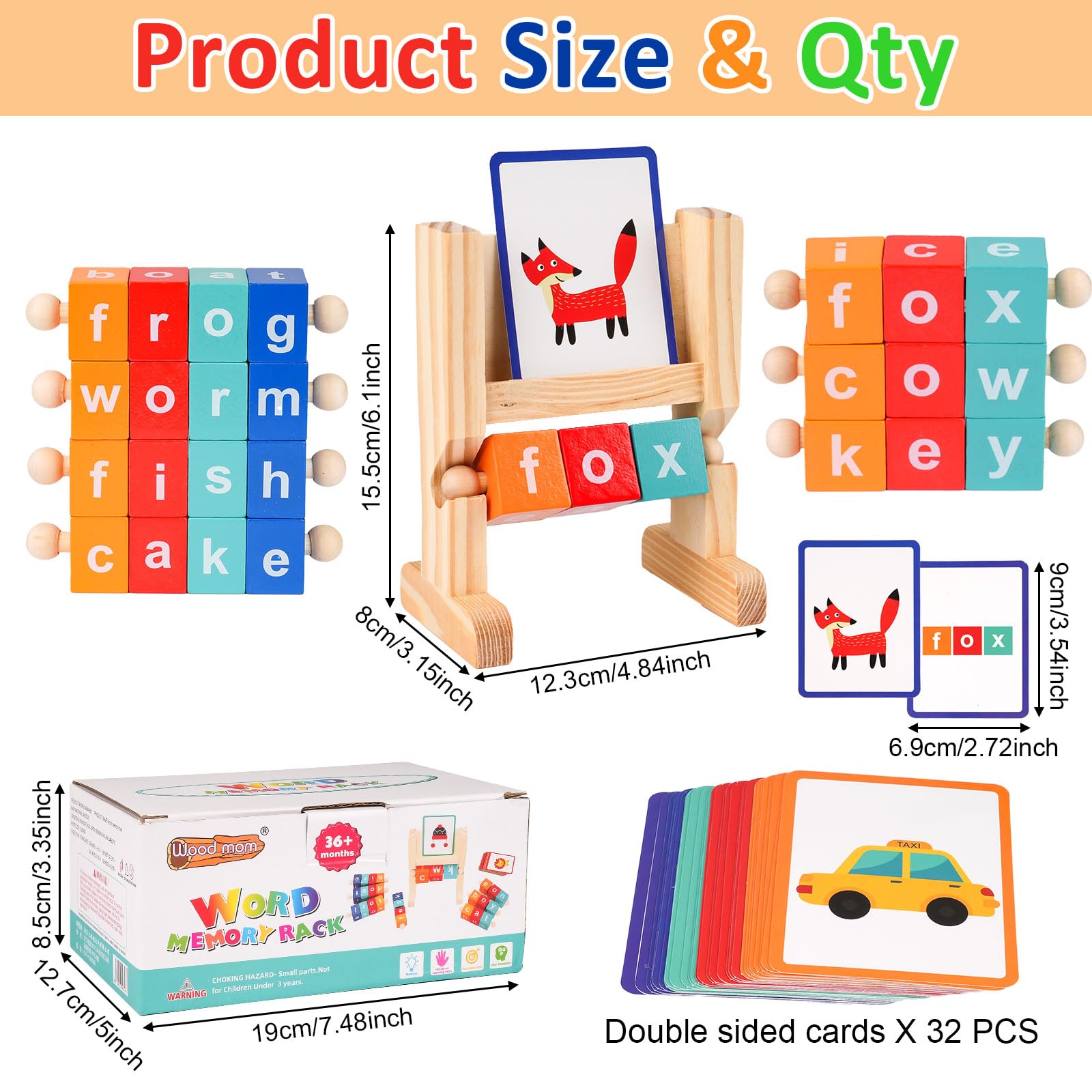 Educational Toy for 4+ Year Olds, Spinning Wooden Phonics Toys ...