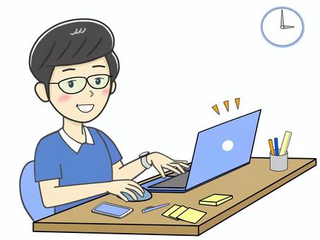 Free Vectors | Ah, its break time! Today, a male office worker is ...