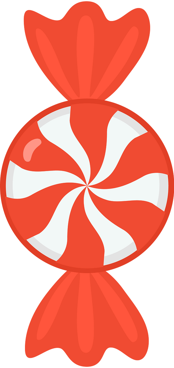Vermilion wrapped peppermint swirl candy - Free vector clipart ...