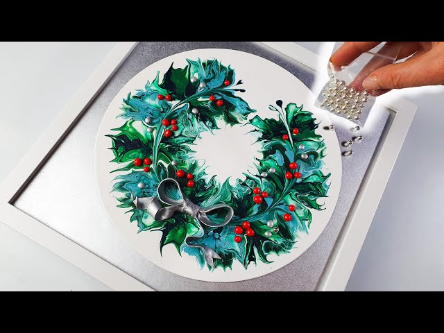 UNREAL Christmas Wreath! EASY Pouring Art Idea! | AB Creative ...