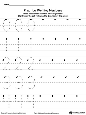 FREE* Practice Writing Numbers 0-4 | MyTeachingStation.com