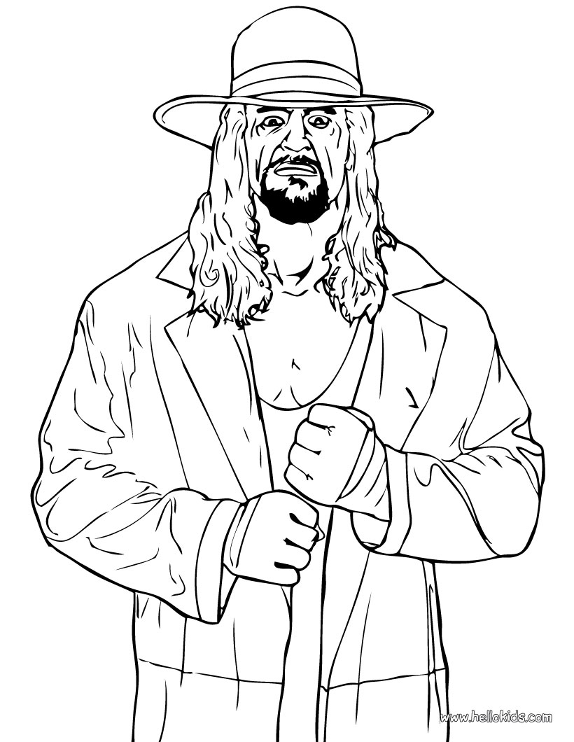 wwe coloring pages undertaker