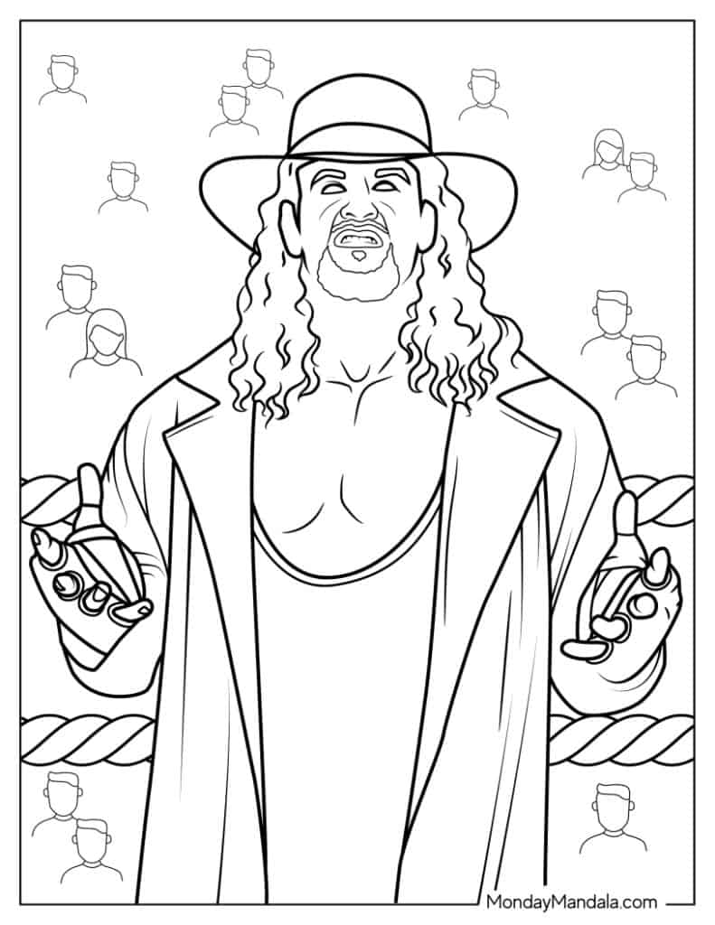 wwe coloring pages undertaker