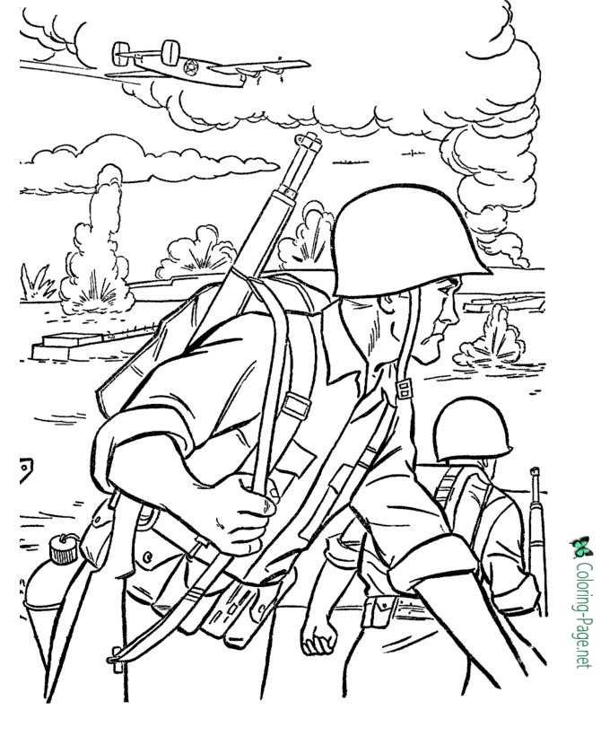 wwii coloring pages