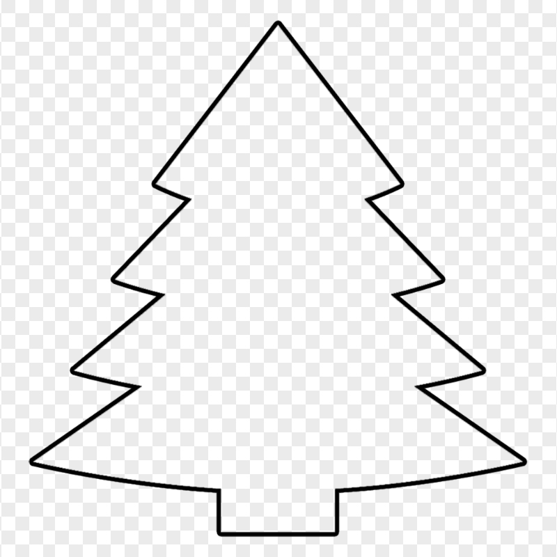 HD Black Outline Christmas Tree Clipart PNG | Citypng