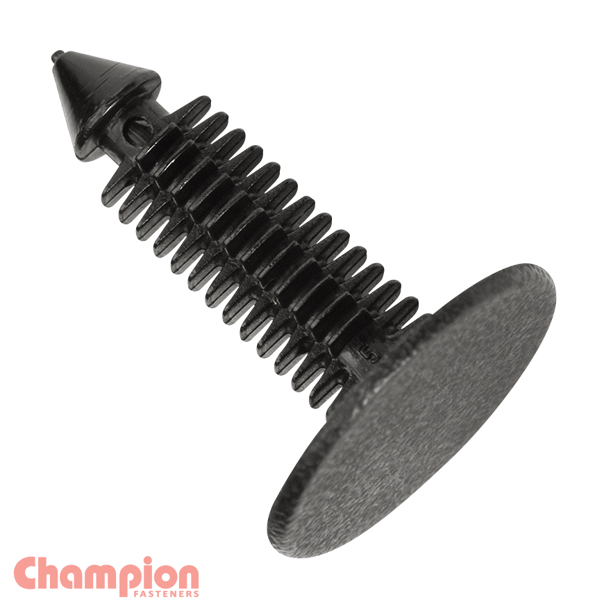 XMAS TREE CLIPS :BLACK LEN:18mm HOLE:5mm HD:13mm - Champion Parts