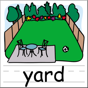 Clip Art: Basic Words: Yard Color Labeled I abcteach.com