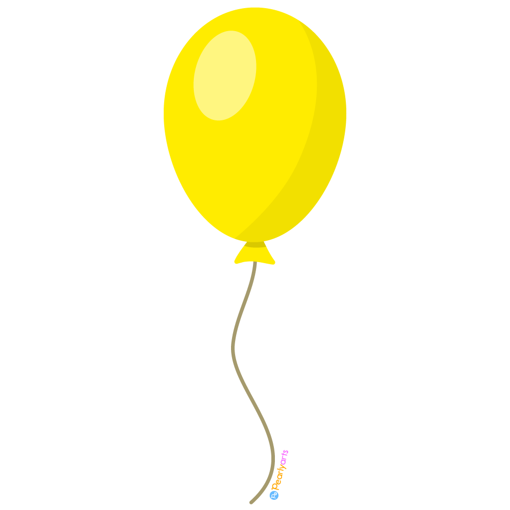 FREE Yellow Balloon Clipart (Royalty-free) | Pearly Arts
