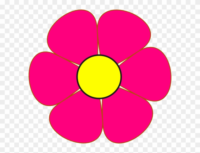 Free: Pink And Yellow Flower Clip Art At Clker - Cute Flower ...