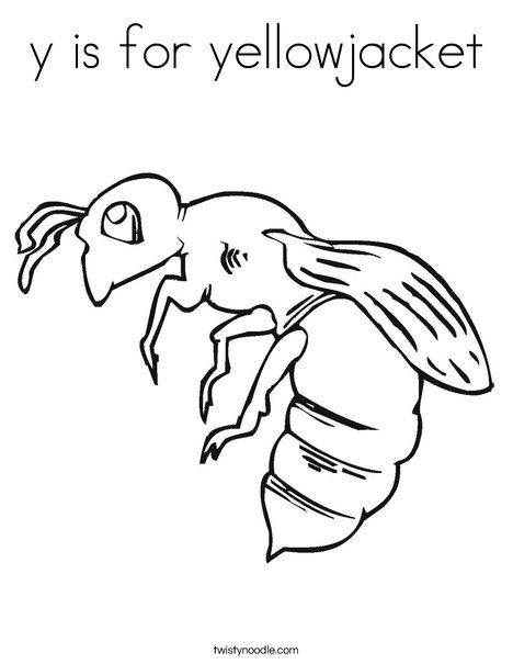 y is for yellowjacket Coloring Page - Twisty Noodle