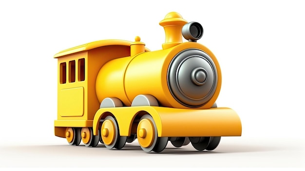 A yellow train with a yellow top and the number 3 on the front ...