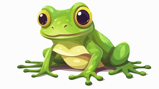 Cute Young Frog Mascot Isolated Flat Vector Illustration | Premium ...